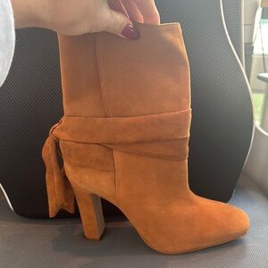 Women's Tan Suede Ankle Boots